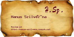 Hanus Szilvána névjegykártya